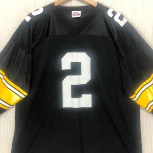 IZAW X Large Black Football‎ Jersey Number 2 Yellow Stripe Sleeves Mens